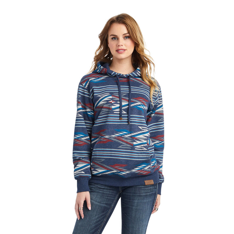 Ariat Hoodie Damen - All Over Print Chimayo DunkelBlau/Rot ( VFEMJ-4209 )
